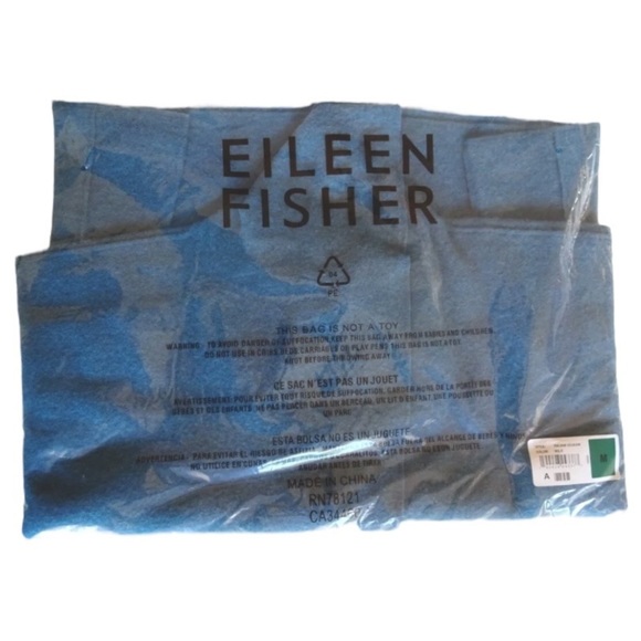 $298 Eileen Fisher Boiled Wool Kimono Sweater Medium 10 12 Oversized Nike Blue - Picture 14 of 16